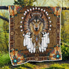 Wolf Native American Blanket, Fleece & Sherpa