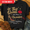 This Queen Was Born In November, Leopard Personalized Birthday Shirts