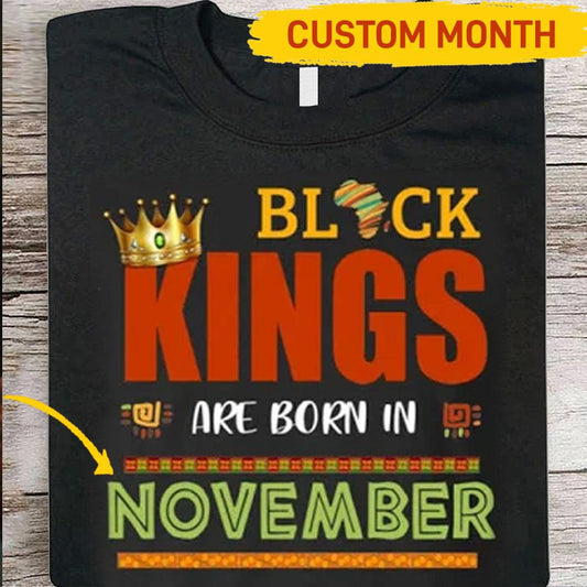 Los reyes negros nacen en noviembre, camisetas de cumpleaños personalizadas