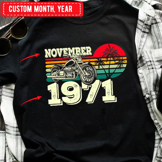 Vintage November Riding Personalized Birthday Shirts