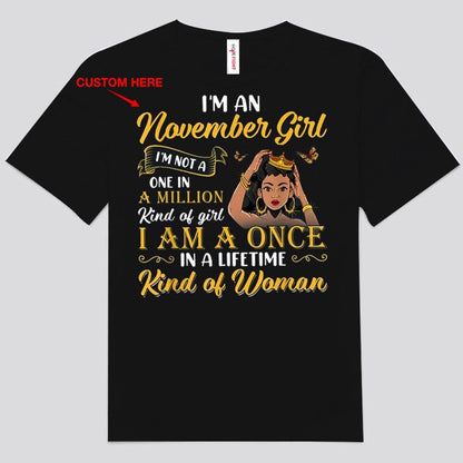 Camisetas de cumpleaños personalizadas "Soy una chica de noviembre"