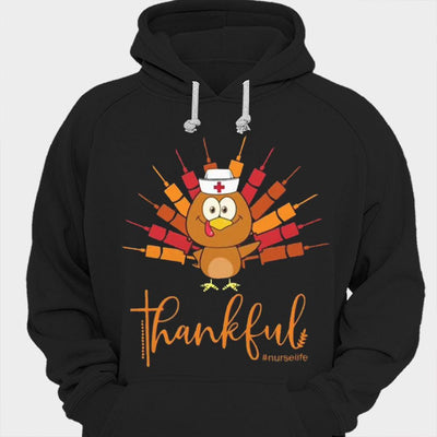 Thankful Personalized Thanksgiving Nurse Shirts