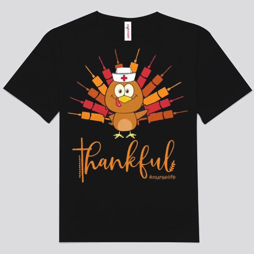 Thankful Personalized Thanksgiving Nurse Shirts