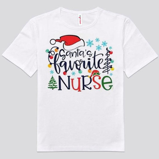 Santa's Favorite Nurse Christmas Shirts