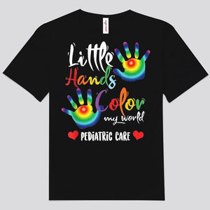 Little Hands Color My World Pediatric Nurse Shirts