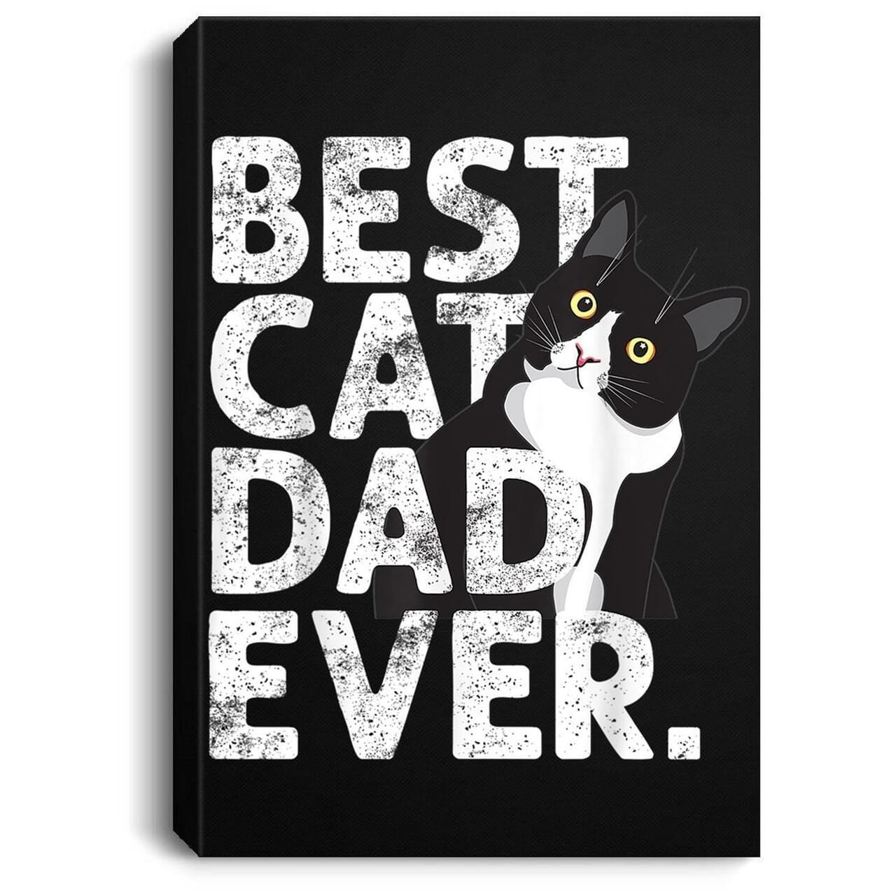 Póster del Día del Padre con el mejor gato del mundo, lienzo