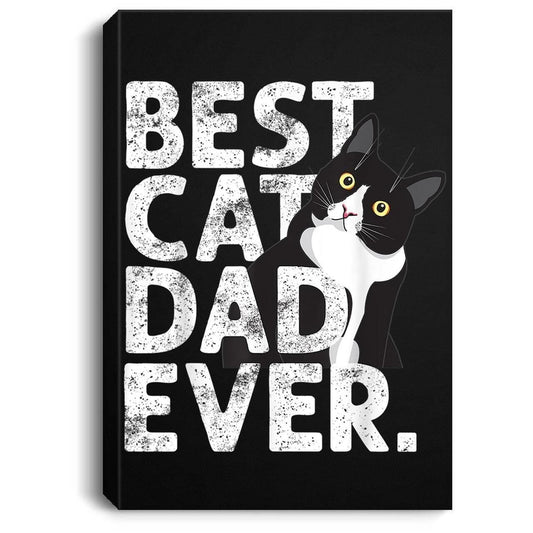 Póster del Día del Padre con el mejor gato del mundo, lienzo