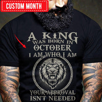 A King Was Born In October, Personalized Birthday Shirts