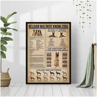 Belgian Malinois Knowledge Dog Poster, Canvas