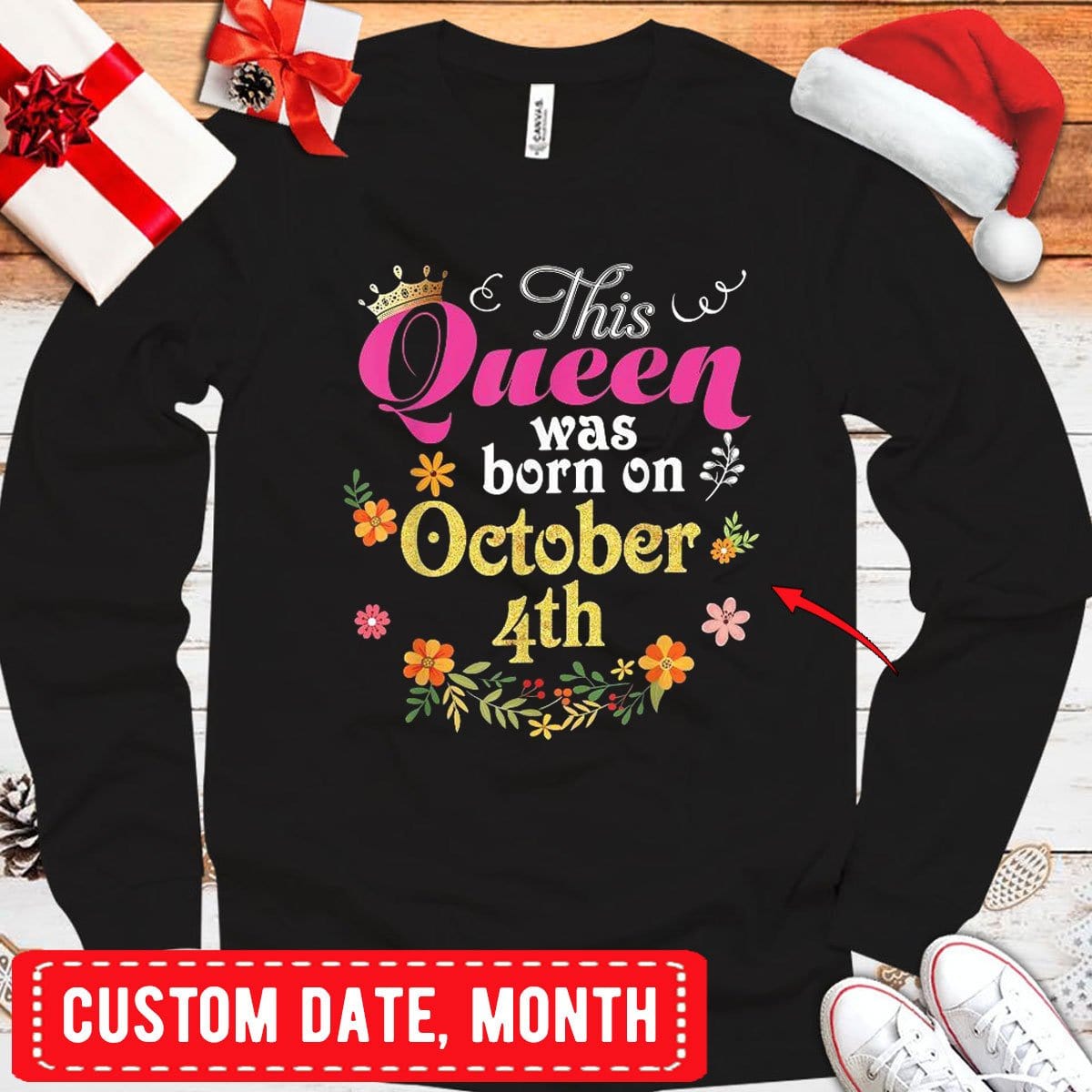 This Queen Was Born On October, Personalized Birthday Shirts, Hoodie