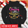 This Queen Was Born On October, Personalized Birthday Shirts, Hoodie