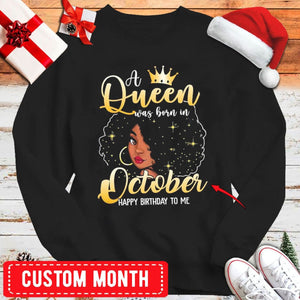 Nació una reina en octubre, camisetas de cumpleaños personalizadas, sudadera con capucha