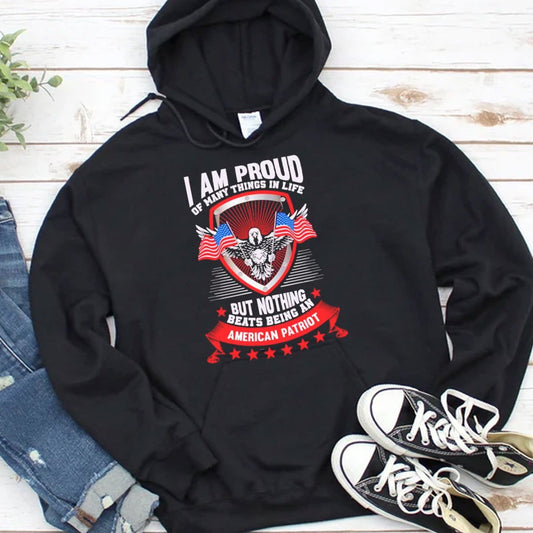 Estoy orgulloso de ser un patriota estadounidense Sudadera con capucha, camisetas