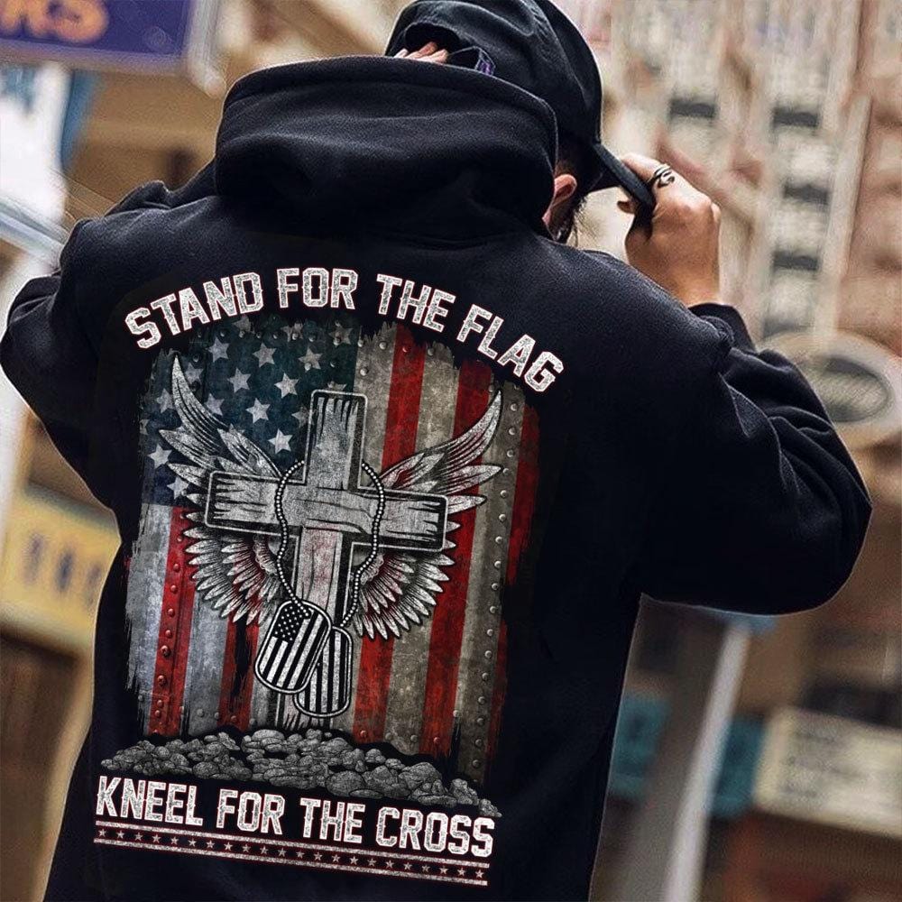 Camisetas Patriotas Defiende la Bandera, Arrodíllate ante la Cruz