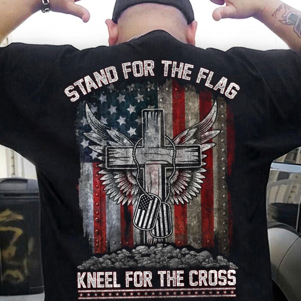 Camisetas Patriotas Defiende la Bandera, Arrodíllate ante la Cruz