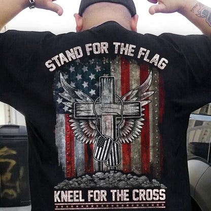 Camisetas Patriotas Defiende la Bandera, Arrodíllate ante la Cruz
