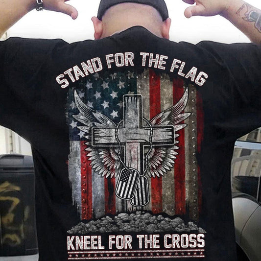 Camisetas Patriotas Defiende la Bandera, Arrodíllate ante la Cruz
