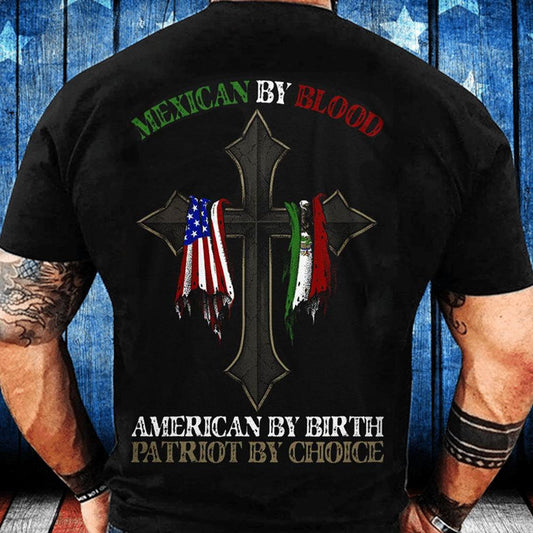 Camisas patrióticas para hombres Mexicano de sangre Estadounidense de nacimiento Patriota por elección