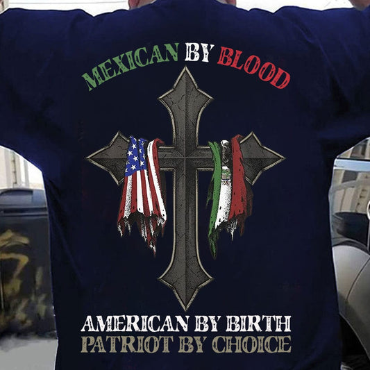Camisas patrióticas para hombres Mexicano de sangre Estadounidense de nacimiento Patriota por elección