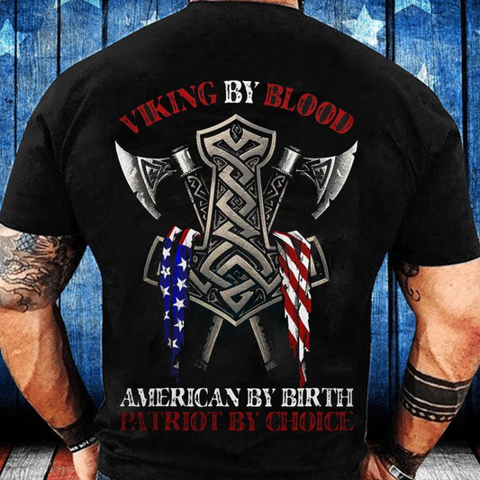 Vikingo de sangre, estadounidense de nacimiento, patriota por elección, camisetas patrióticas estadounidenses