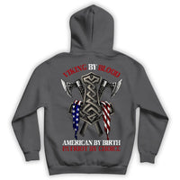 Patriotic Shirts For Men Viking By Blood, American By Birth, Patriot By Choice, Patriotic American Shirts