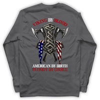 Patriotic Shirts For Men Viking By Blood, American By Birth