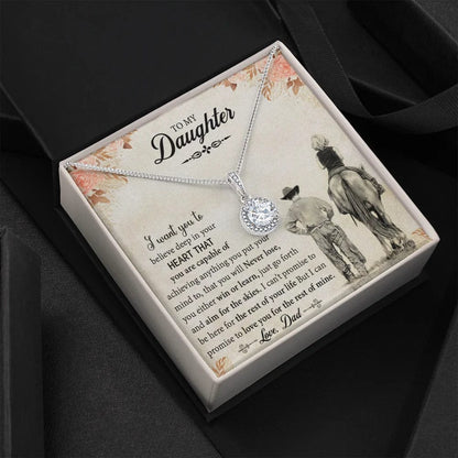 To My Daughter Necklace Jewellery From Dad - I Want You To Believe In Your Heart That You Are Never Lose, Either Win Or Learn