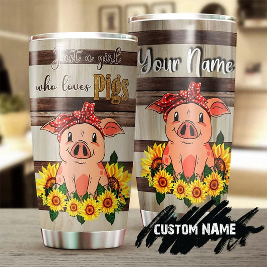 Vaso personalizado "Solo una chica que ama a los cerdos"