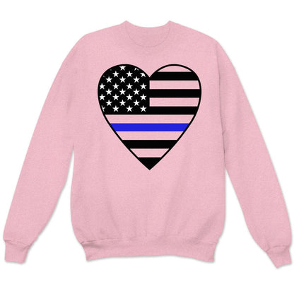 Sudadera de policía con corazón, prendas de Thin Blue Line, camisetas de Thin Blue Line