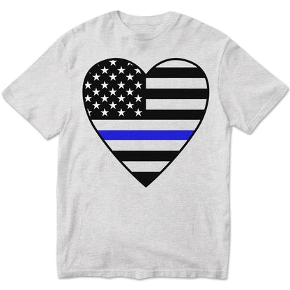 Sudadera de policía con corazón, prendas de Thin Blue Line, camisetas de Thin Blue Line