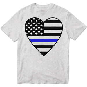 Sudadera con capucha y camiseta de Police With Heart, Thin Blue Line