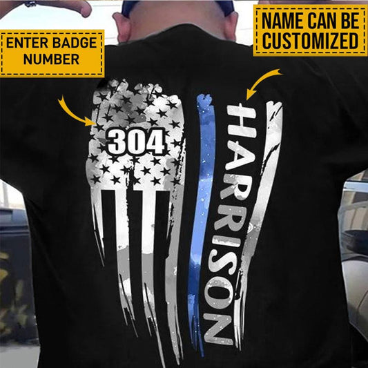 Camisetas de policía personalizadas de línea azul delgada