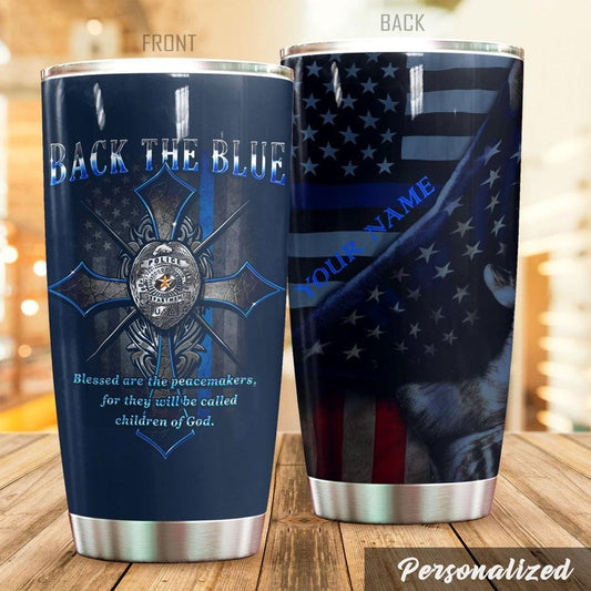 Back The Blue, vaso de policía personalizado