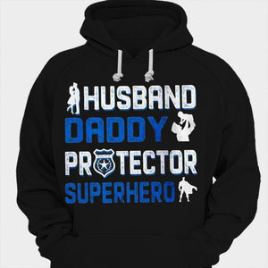 Camisetas de policía superhéroes protectores de marido y papá