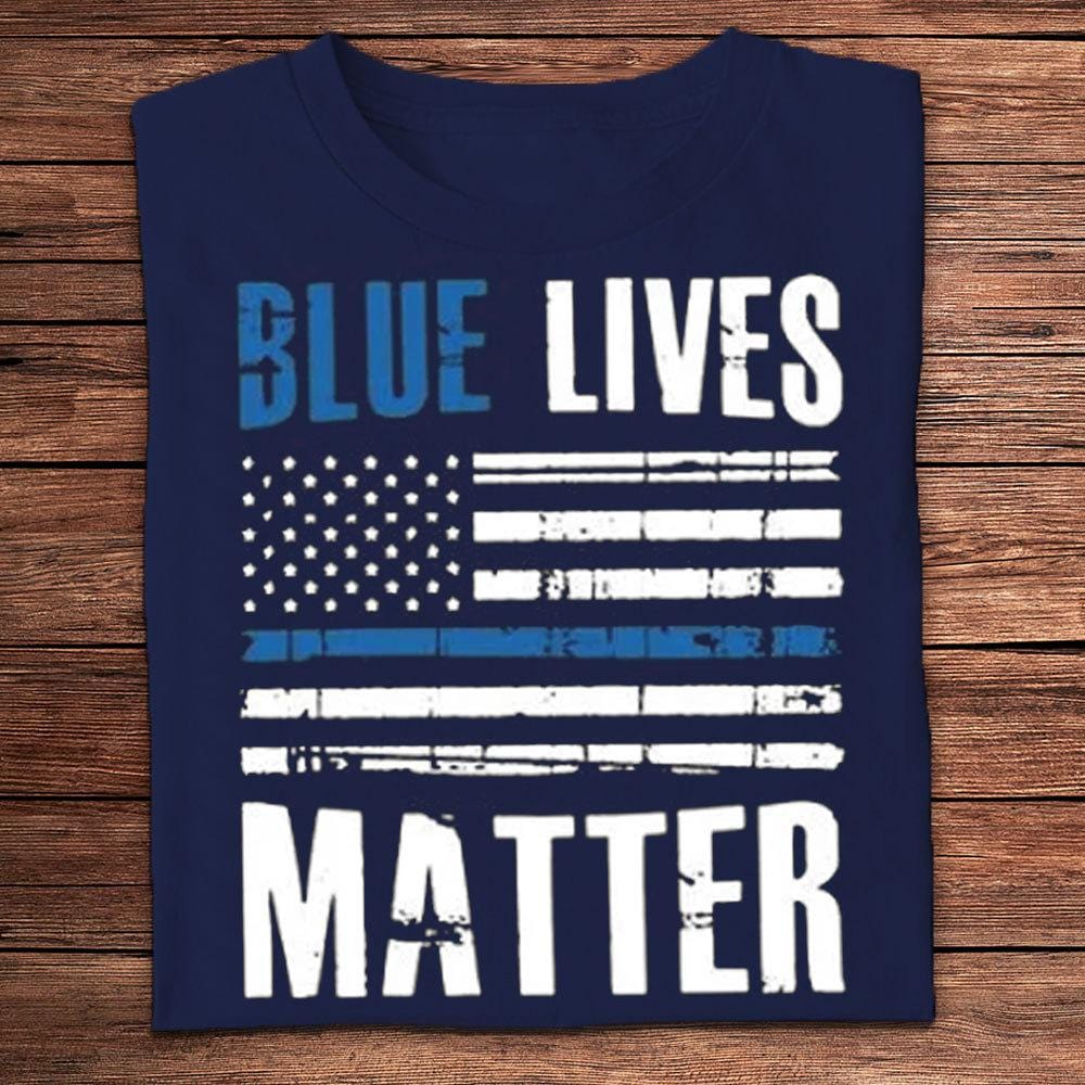 Camisetas de policía con el lema "Las vidas azules importan"