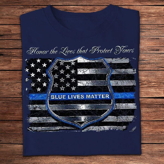 Camisetas de policía con el lema "Las vidas azules importan"