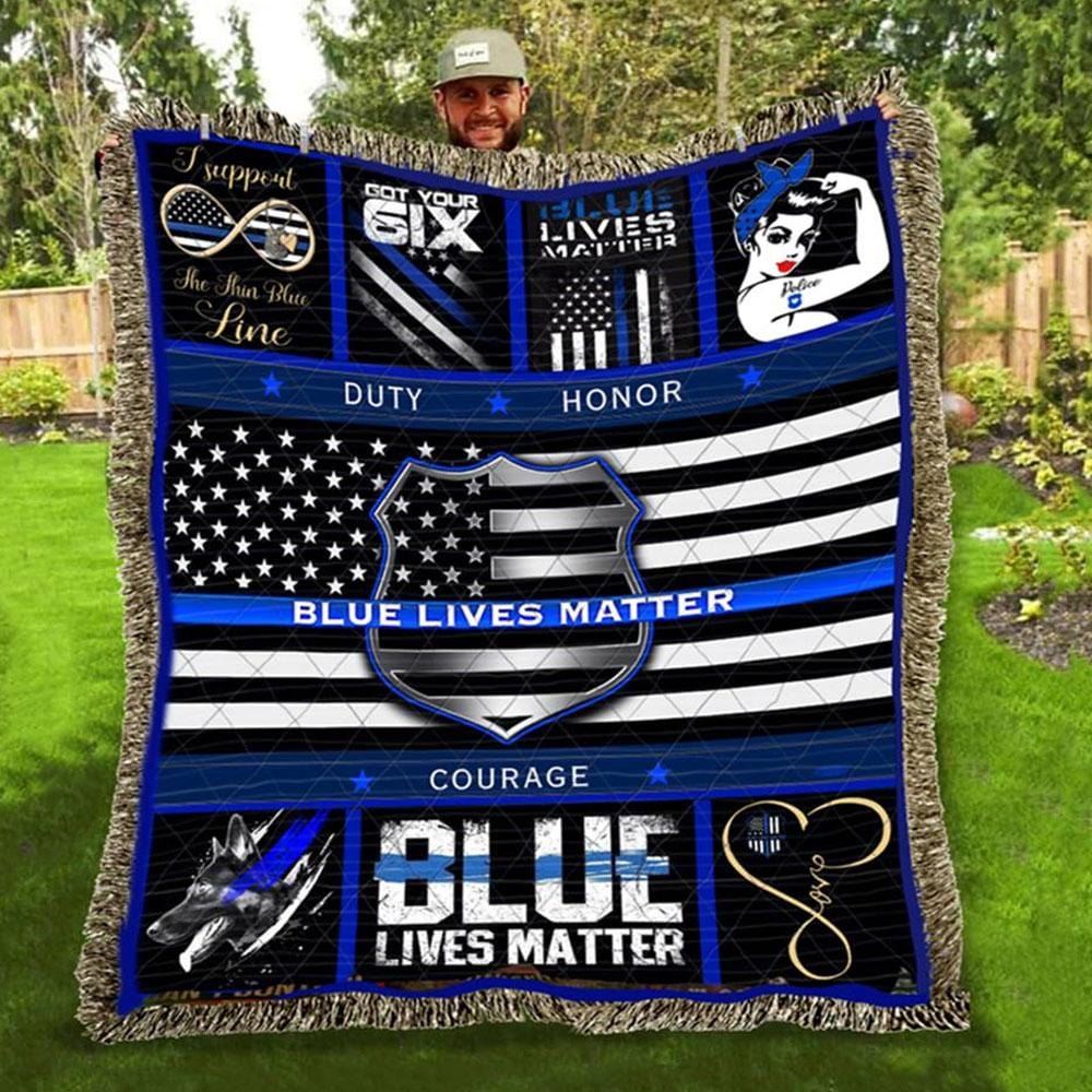 Manta de polar y sherpa de la policía de Blue Lives Matter, Thin Blue Line