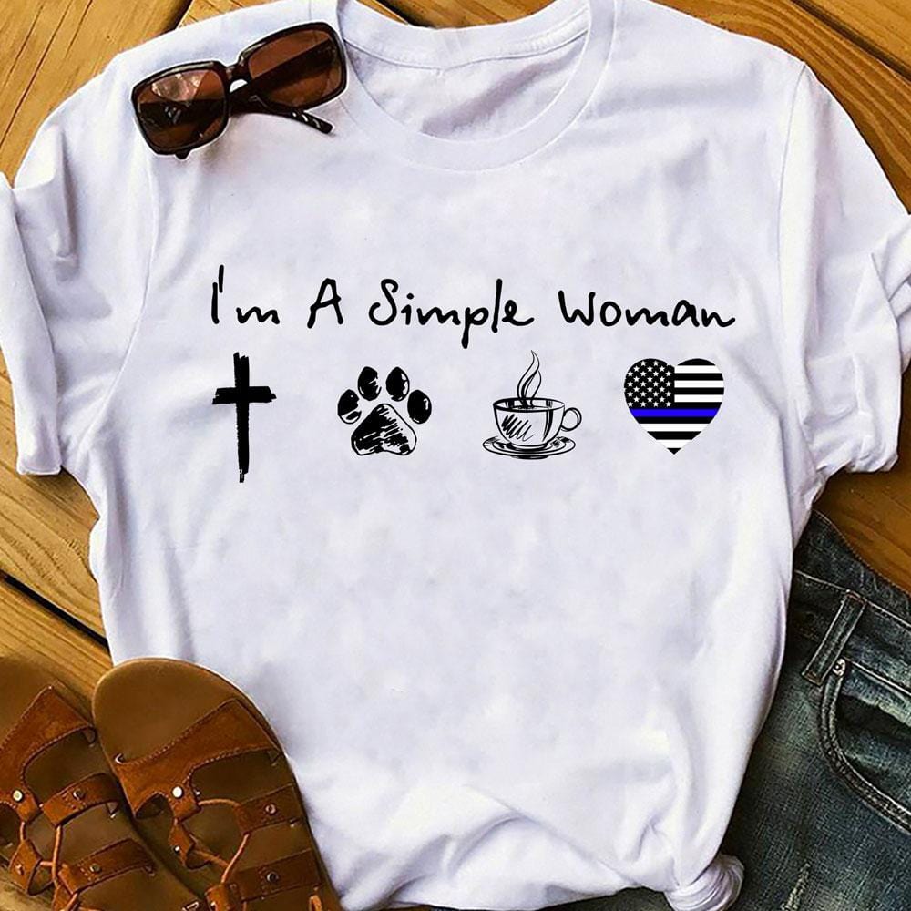 Camisetas de policía Soy una mujer sencilla