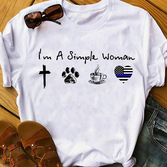 Camisetas de policía Soy una mujer sencilla