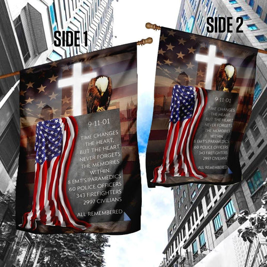 9-11-01 Todos recordados Eagle Police Flag House &amp; Garden