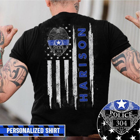 Camisetas de policía personalizadas, camisetas de línea azul delgada personalizadas