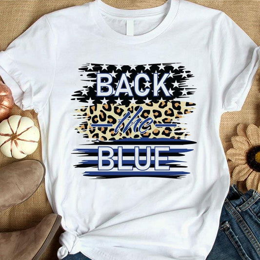 Camiseta de policía, camisa azul de vuelta