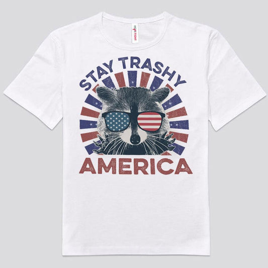 Camisetas de mapache Stay Trashy America