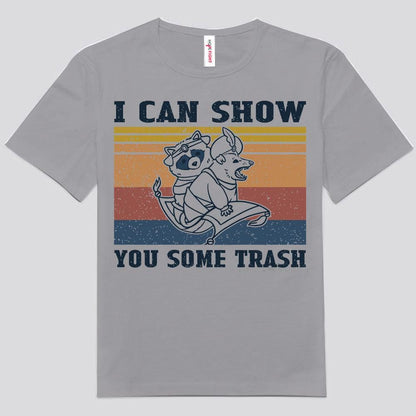 Puedo mostrarte algunas camisetas de mapache basura
