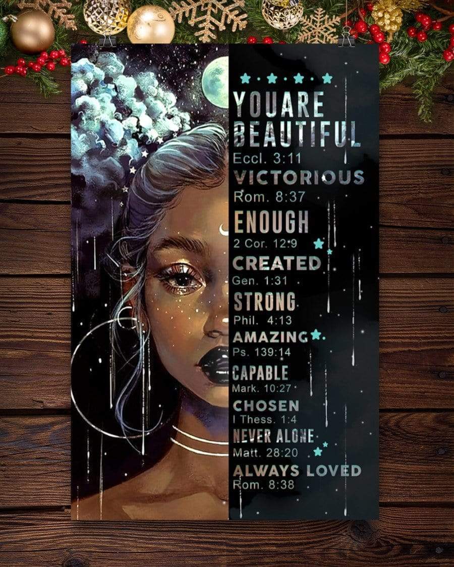 Afro Hippie Girls  You Are Beautiful Hippie Poster, Canvas
