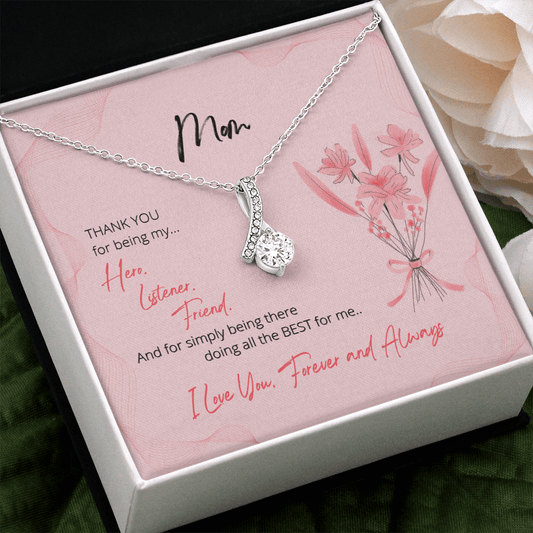 Hermoso y atractivo collar para mamá: gracias por ser mi heroína, mi oyente y mi amiga