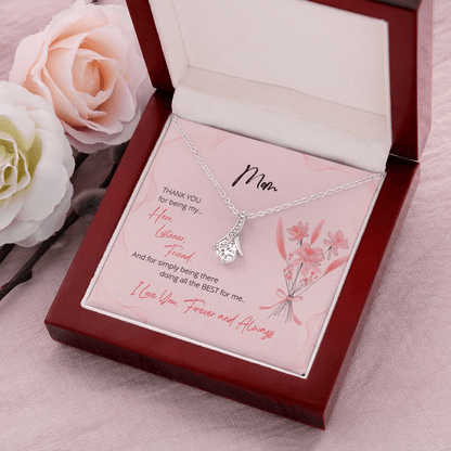 Alluring Beautiful Necklace For Mom - Thank You For Being My Hero, Listener, Friend