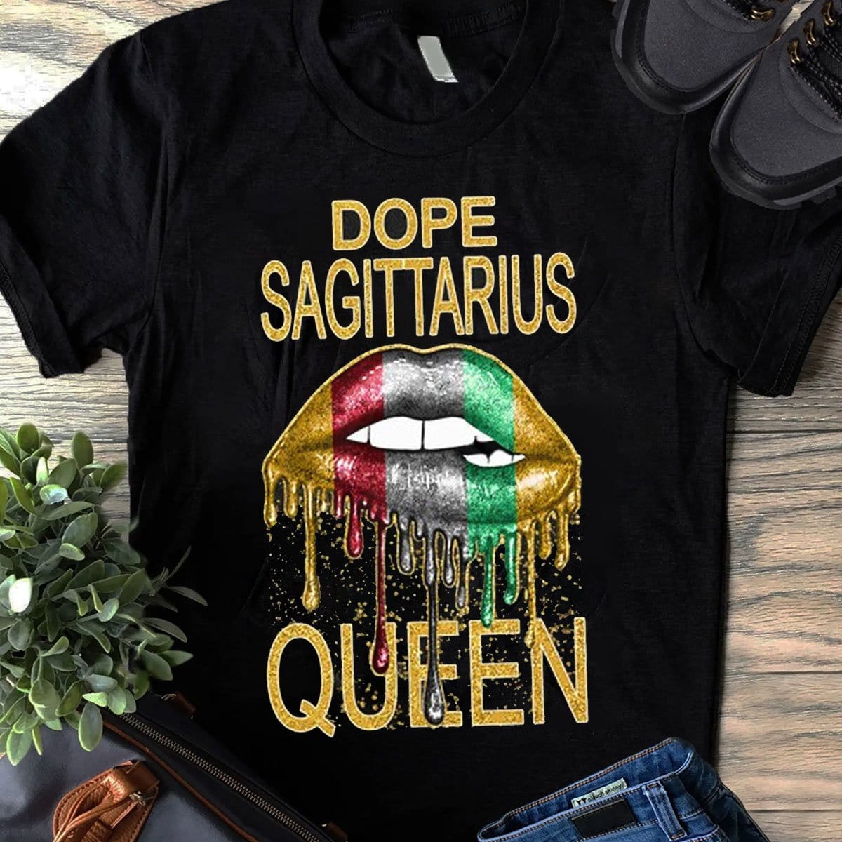Dope Sagittarius Queen Lips Shirts