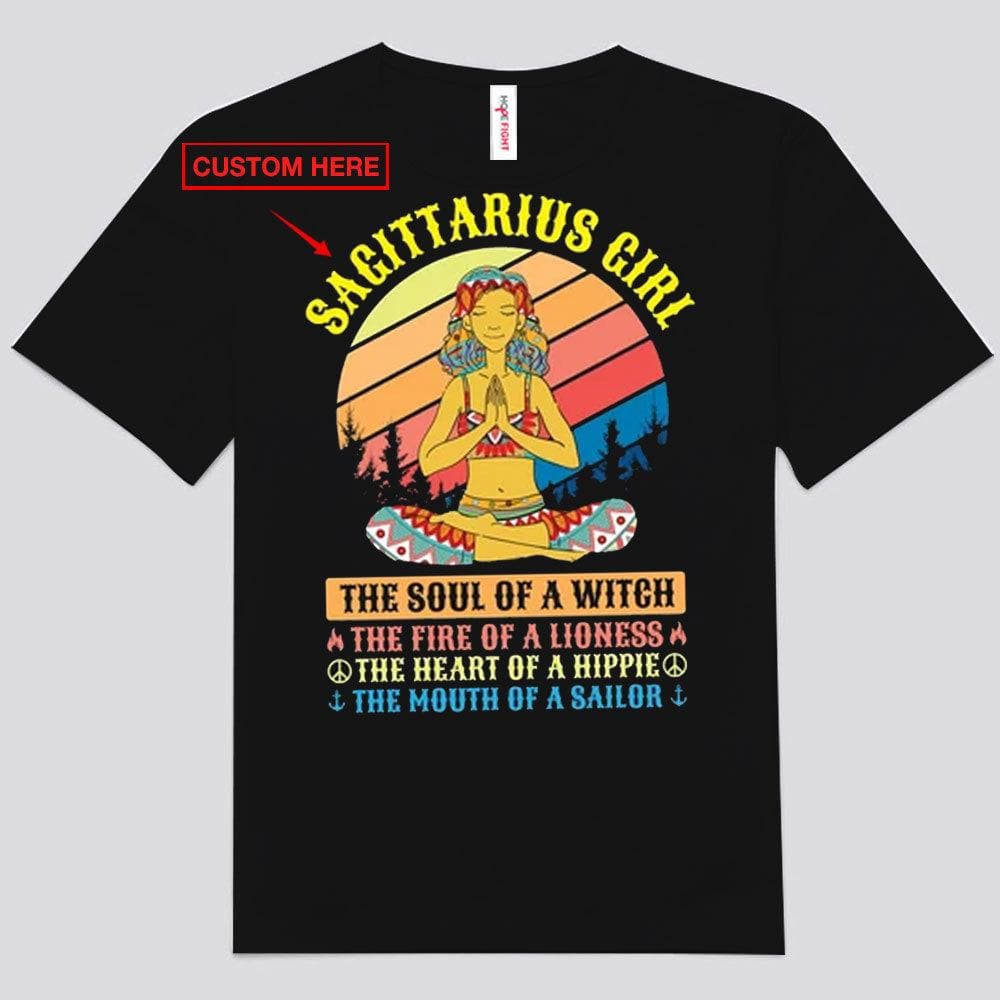 Sagittarius Girl The Soul Of Witch Heart Of Hippie Personalized Vintage Shirts
