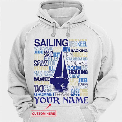 Camisetas de navegación personalizadas con diseño de barco de vela